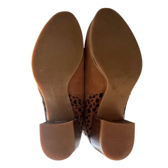 Anthropologie All Black Leopard Print Suede Booties Size 9 - Picture 5 of 6